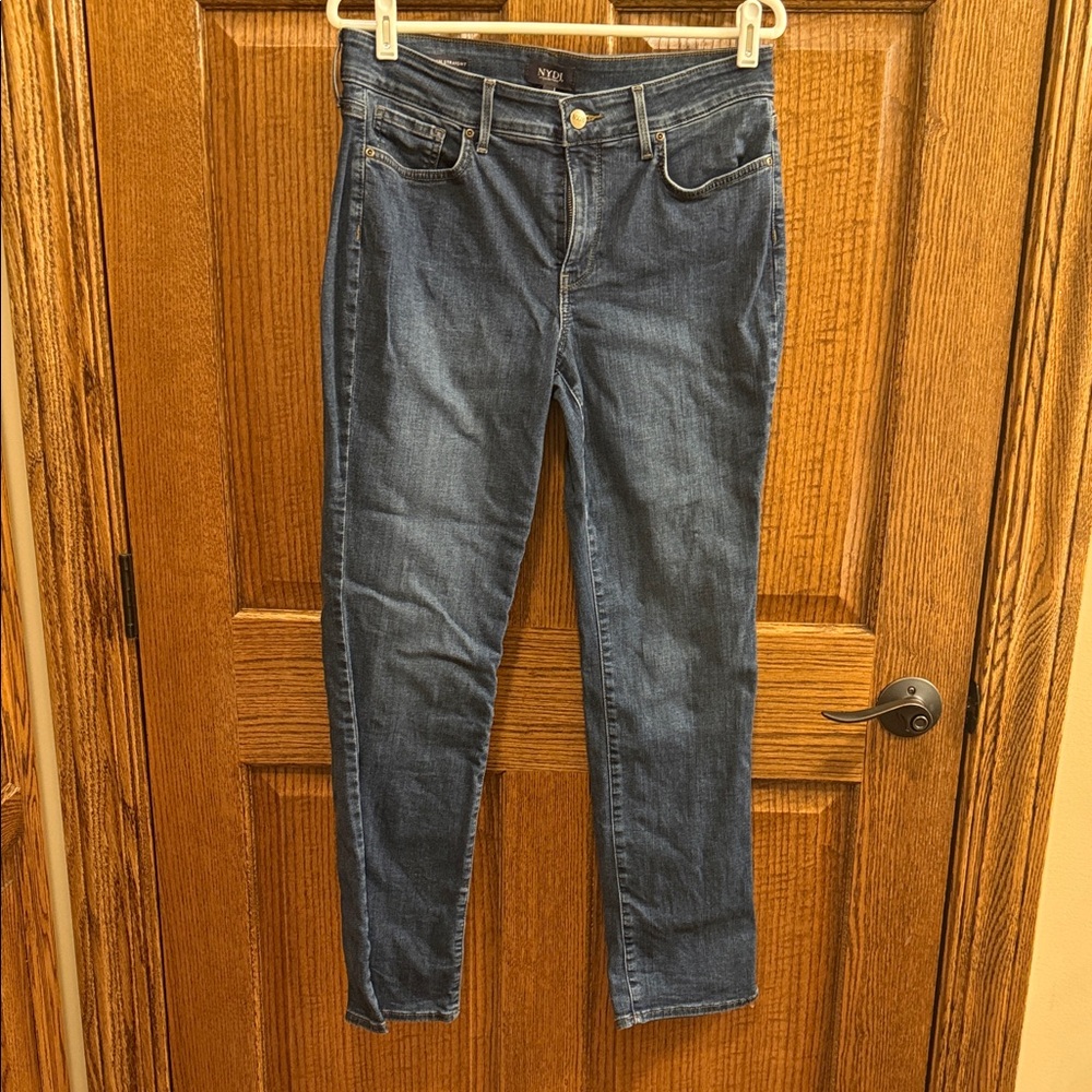 NYDJ Marilyn Straight Leg Medium Wash Denim Jeans 10P